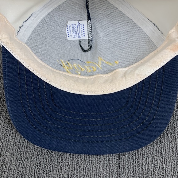 Vintage Navy Snapback Hat Mens Adjustable Navy Blue White Barker Specialty USA - Picture 12 of 15
